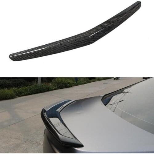 For Cadillac ATS Sedan 2014-2019 Carbon Fiber Exterior Tail Upper Splitter Guard Trim Lid Car Rear Trunk Window Spoiler Wing Lip