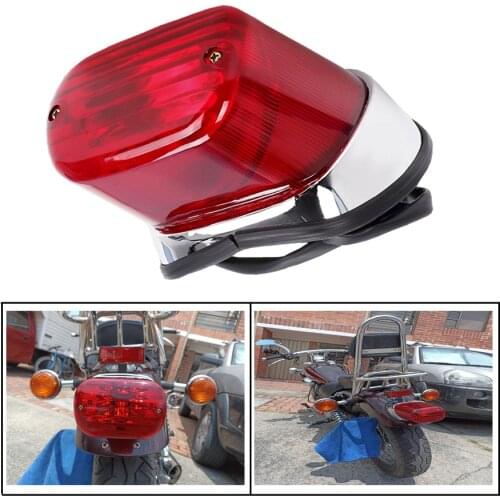 1PC Motorcycle Stop Brake Light Tail Rear Indicator ABS Red Motorbike Refit Parts For Yamaha XV250 XV400 Virago