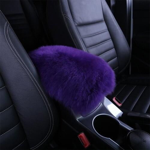 Universal Wool Car Warm Armrest Winter Pad Automobile Central Console Armrest Box Cover Soft Cushion