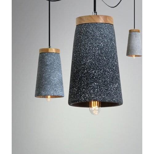 Vintage Cement Pendant Lamp Modern Led Wood Pendant Lights Bar Industrial Dining Room Lights Hanging Kitchen Lighting Fixtures