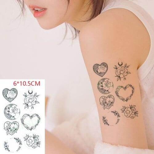 Waterproof Temporary Tattoo Sticker ins Love flowers bouquet moon sexy Body Art Flash Tatto Fake Tatoo for Women Men