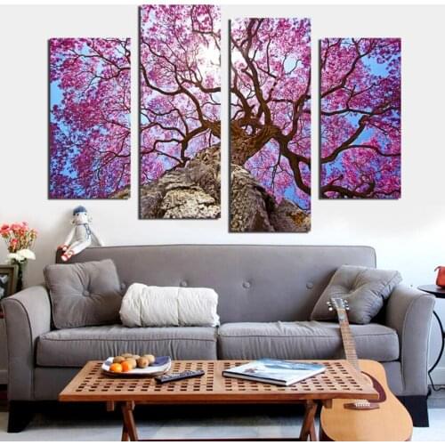High quality hd printing home decoration without frame module, wall purple forest landscape painting TZ091