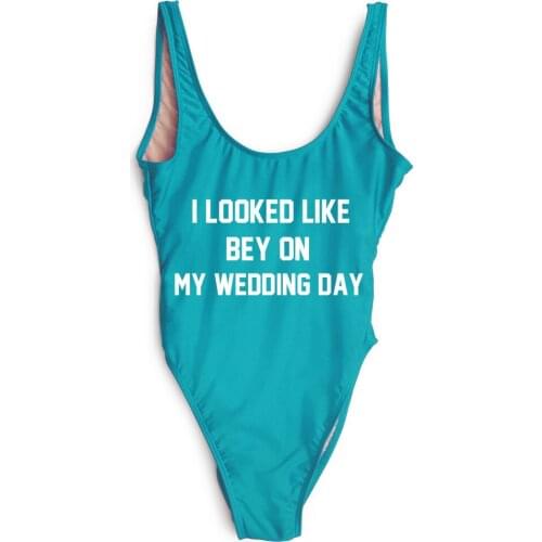 I LOOKED LIKE BEY ON MY WEDDING DAY low back women sexy bathing suit bodysuit swimwear one pieces suit Jumpsuits Rompers