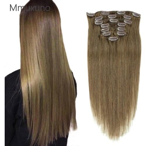 100g #8 human hair clip hair piece