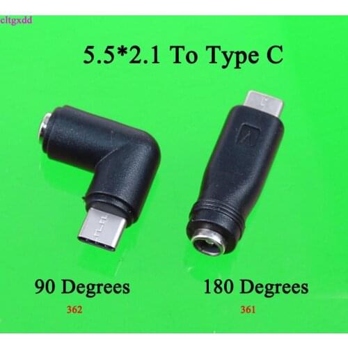 1pcs 5.5 x 2.1 mm Female jack to Type-C USB 3.1 Male Plug 90 / 180 Degrees DC Power Connector Adapter for Android