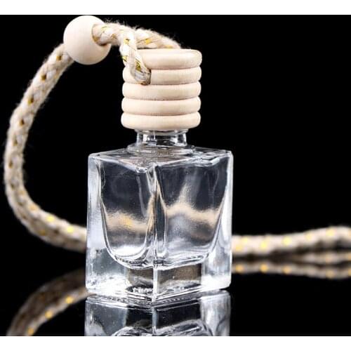1Pc Car 8ml Hanging Empty Glass Perfume Bottles Pendant Car Ornament Auto Perfume Container 5.5cm*3cm high quality