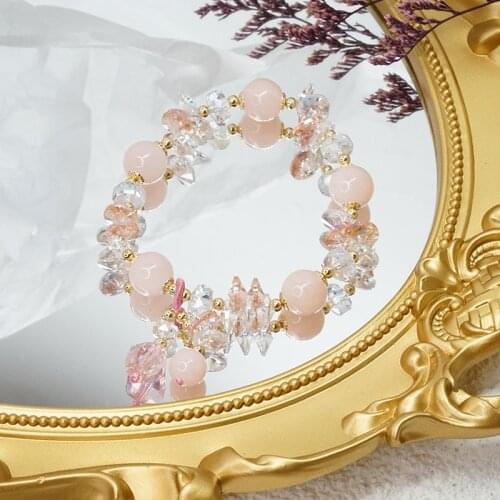 10mm Natural Stone Candy Color Pink/Purple/Blue/Green Crystal Beaded Strand Bracelets for Women Fashion Jewelry Wholesale YBR288