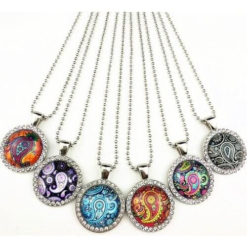 24pcs Multi style cashew Pendant,Bandanna;Paisley,Indian Buddhism,national style,retro Necklace for women Girls party gift