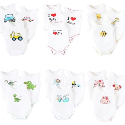 100% cotton vest Summer boys and girls baby vest newborn Siamese clothes cotton baby vest a variety of optional 3 pcs/set