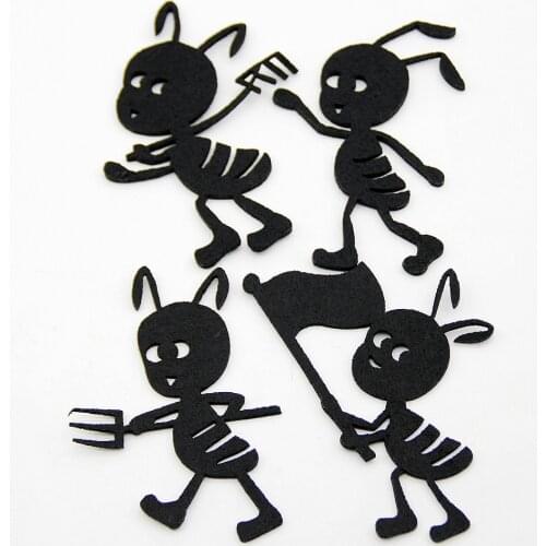4pcs Handmade Cloth Animal Theme Ant Shape Free Cutting Felt Kindergarten Decoration Children Handwork Ornaments DIY Fabric Felt