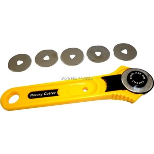 5pcs 28mm Rotary Cutters Spare Blades Cut Fabric Leather Paper + 1pc 28mm Rotary Cutter Quilters Sewing Fabric Leather Craft Cut
