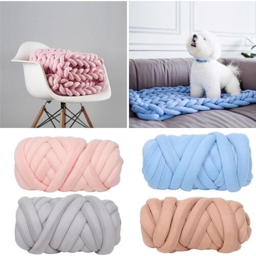 500g 49 inch Thick Bulky Arm Knitting Wool Roving Blanket Large Soft Chunky Wool Yarn Spinning Yarn For Crochet/Carpet/Hats