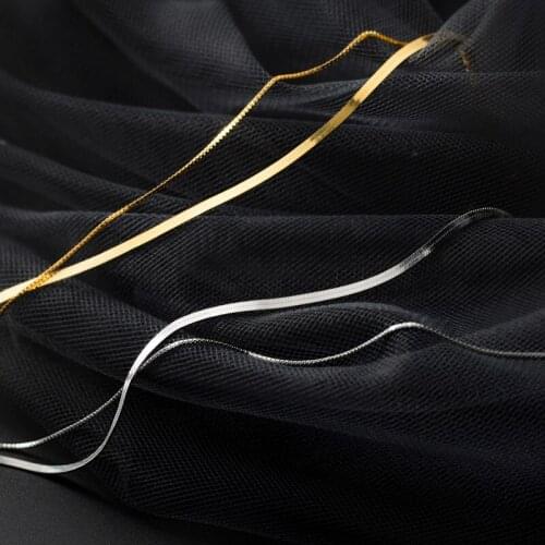 925 Sterling Silver Golden Luxury Prom Flat Snake Bone Chain Double Necklace Female Korean Short Clavicle Chain Wedding Jewelry