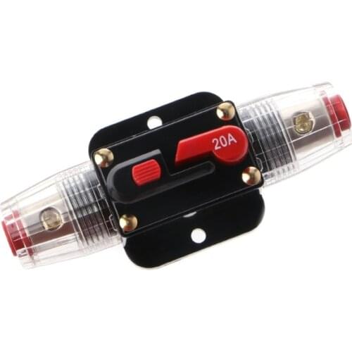 12V DC 20A-100A Car Solar Energy Inline Circuit Breaker Reset Fuse Holder