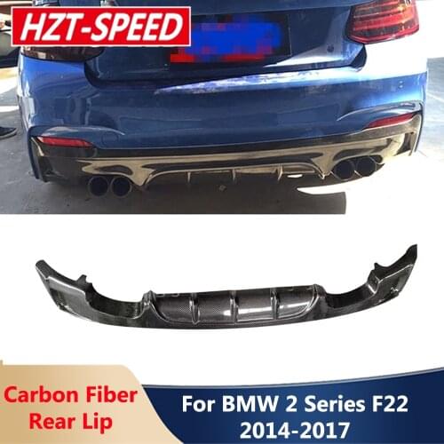 F22 Car Protector Real Carbon Fiber Bumper Rear Lip Car Body Kits for BMW 2 Series F22 2014 - 2017 Car Rear Lip