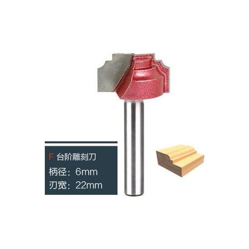 Free shipping,1pcs F-6*22mm(Shank*Blade Width)3D Lace Woodworking CNC Engraving Machine Milling Bit, Stairs cutter