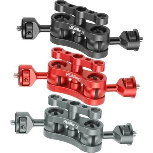 FEICHAO Upgraded Dual BallHead 1/4 Screw Mount Adapter Magic Arm 360 Ball Head with Crab Claw Clamp for Sony SLR Camera Monitor