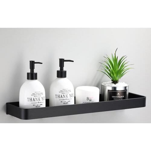 23/30/40/50CM Wall Decorative Shelves For Artwork Ornaments Kitchen Wall Mounted Spice Storage Racks Bathroom Shower Organizer