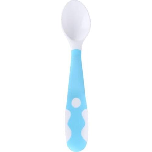 Childrens Silicone Twisted Baby Spoon 360 Degree Twist Fork Set Baby Eat Learning Training Solid Food Tableware
