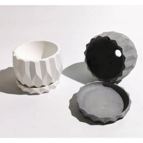 DIY Succulents Flowerpot Epoxy Resin Mold Concrete Planter Pot Silicone Mould