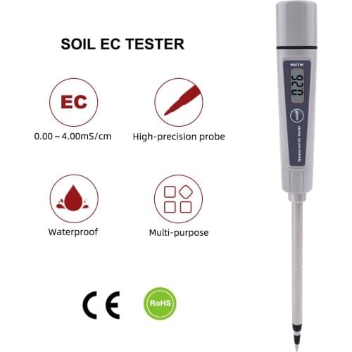 EC-316 Direct Soil EC Tester Digital Conductivity Meter ATC 0-4.00 mS/cm for aquarium swimming pool laboratory soil hydroponics