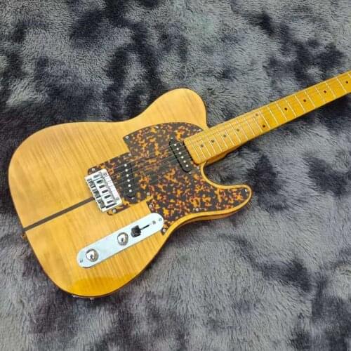22 frets blonde MadCat TELE Electric Guitar Flame Maple 10S 45th Anniversary Mad cat TL guitarra free shipping