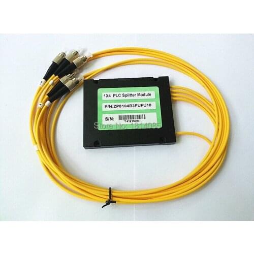 Hot Sale 10pieces/lot 3.0mm 1x4 ABS Box Module Type FCU/PC Connector Fiber Optical PLC Splitter