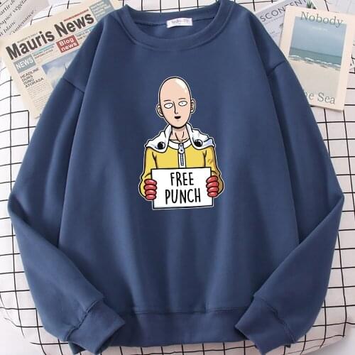 Anime ONE PUNCH-MAN Printed Hoodies Womens Cartoons Oversized Hoodie Harajuku fur-liner Sweatshirts Fashion S-XXL Men Clothes
