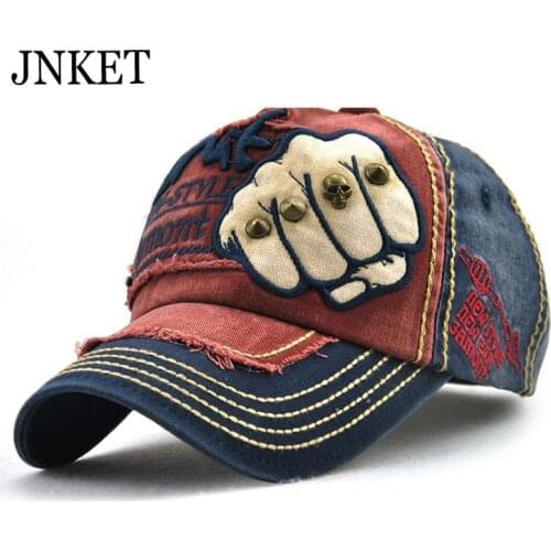 JNKET Unisex Baseball Cap Snapback Hat Outdoor Casual Cap Sun Hat Gorras Baseball Hip Hop Caps Cotton Hat Fist Rivet Design