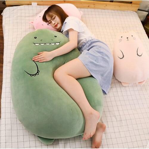 Kawaii Giant Dinosaur Plush Toys For Girls Soft Big Pillow Cute Stuffed Animal Sheep Doll Cushion Valentines Day Gifts For Kids