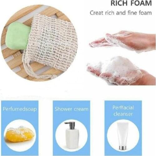 Brown Handmade High-quality Linen Soap Storage Bag Soft and Does Not Hurt the Skin with Rich Fine Foaming Hygienic Bubble Net