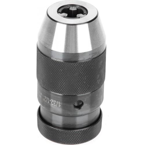 Carbon Steel 1/32-1/2'' Clamping Range CNC Lathe Self-tightening Keyless Drill Chuck Bit High Accuracy Drill Adapter JT33 Mount