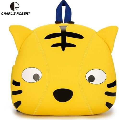 CR 2019 New 3-6 Kid Mini Nylon Backpack Cute Yellow Cartoon Tiger Prevent Lost Animal Prints Softback Tiger Mini Boy Backpack