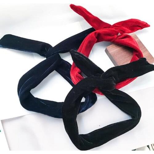 New arrival fashion Women Wire velvet bunny ear headbands girls lovely elegant headwear ladys korea vintage hair accessories