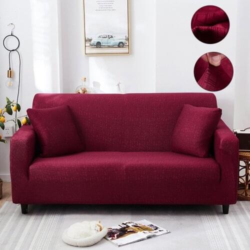 Solid color pattern corner sofa covers for living room elastic slipcovers stretch sofa towel L shape need buy 2 piece