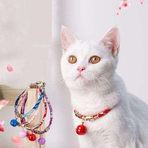 Elegant Cat necklace Japanese Collar For Cats Harness For Cats Accessories Pet Supplies Cotton Chats Goods For Cat Drop Shipping