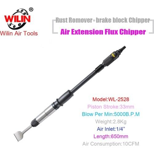 Air Extension Flux Chipper 25" inch Length 650mm Pneumatic Straight Scraper Brake Scaling Hammer Lengthened handle
