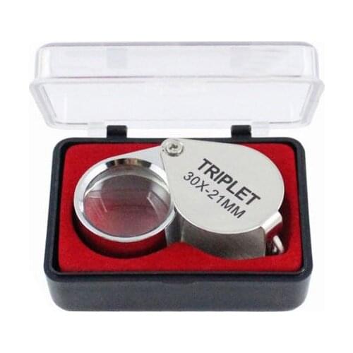 2018 Portable 30X Power 21mm Jewelers Magnifier Loupe Gold Eye Jewelry Store Magnifying Glass With Exquisite Box