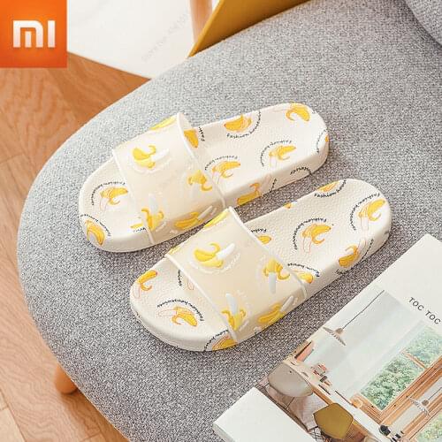 Xiaomi New Slippers for Men Women Non-slip Sandals for Women Couples Fruit Soft-soled Flat Shoes Home Slipper Soft Comfortable