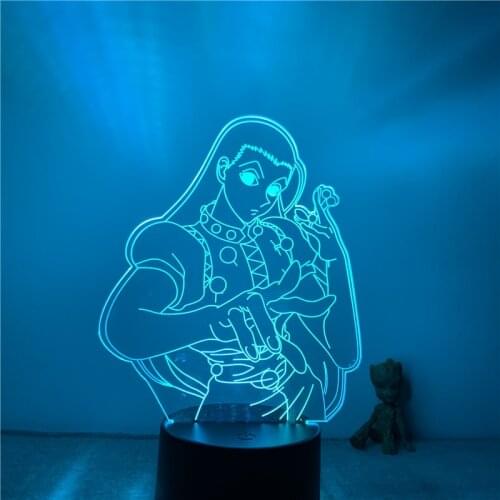 3D Lamp Anime Hunter X Hunter Irumi Killua Brother LED NightLight Figure 7 Colors Touch Table Bedroom Decor Night Light Gift