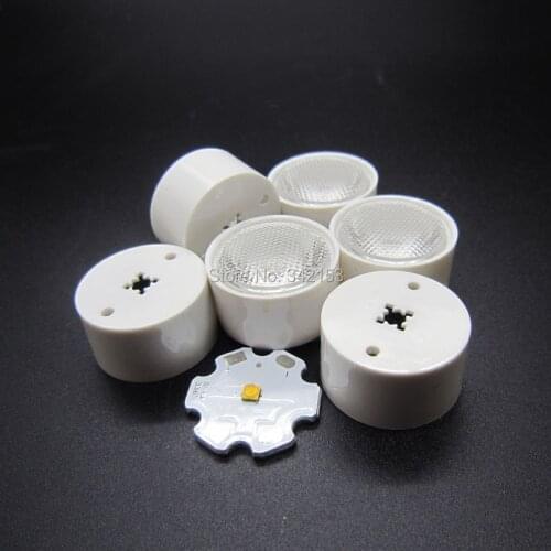 Topledlight 19.7MM PMMA White Led Lens 15 30 45 60 Degrees For CREE XBD XB-D 2525 Led Emitter Light Accessories