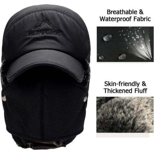 Unisex Warm Winter Trapper Trooper Hat Mens Faux Fur Hats Ski Ear Flap New Hunting Mask with Bomber Windproof Cap Hat G3L4