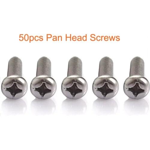 50PCS Stainless Steel M2.5x6 Pan Head Phillips Screws for RC Car Spare Parts