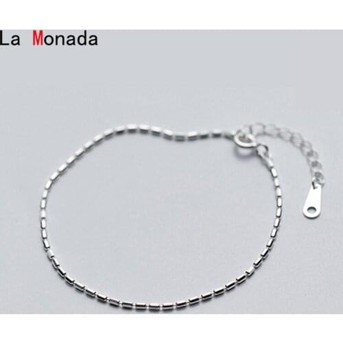 La Monada 925 Sterling Silver Jewelry Minimalist Luxury Bracelets For Women Girls Adjustable Chain Fine Jewelry Women Accessory
