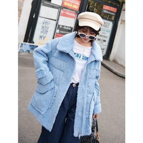 Fur Real Coat Female Kroean Down Jacket 2020 Autumn Winter Jacket Women Real Wool Coats and Jackets Women Outwear MY3642 s s