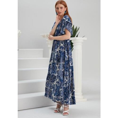 Women Ethnic Pattern Ruffle Detail Dress 2022 new season private designed