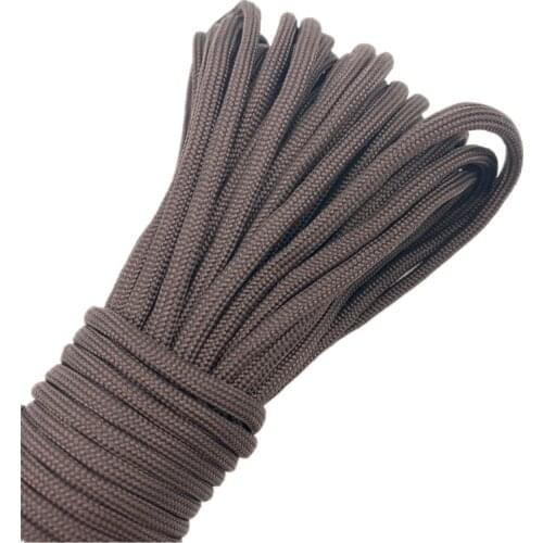 0.5/0.8/1.0/1.5/2.0/4mm 10yards Brown Rope Parachute Cord Lanyard Rope Climbing Camping Survival Equipment Paracord Bracelet