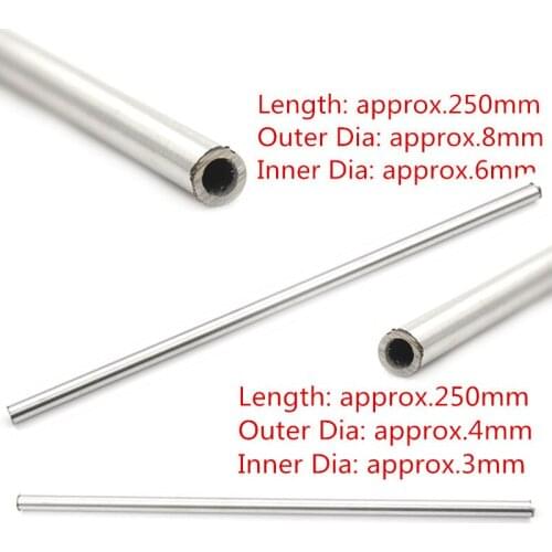 1PC 250mm 304 Seamless Stainless Steel Capillary Tube OD 8mm ID 6mm / OD 4mm ID 3mm Tool Parts
