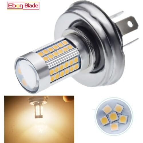 1Pcs High Power Warm White R2 P45T 3030 66SMD LED Motorcycle Headlight Forklift UTV ATV Moto Head Bulb 10V-30V 12V 24V 6V 4300K