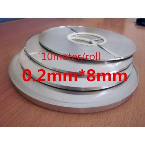 10 meter/ Roll 0.2*8mm Pure Nickel Plate Strap Strip Sheets 99.96% for battery spot welding machine Welder Equipment